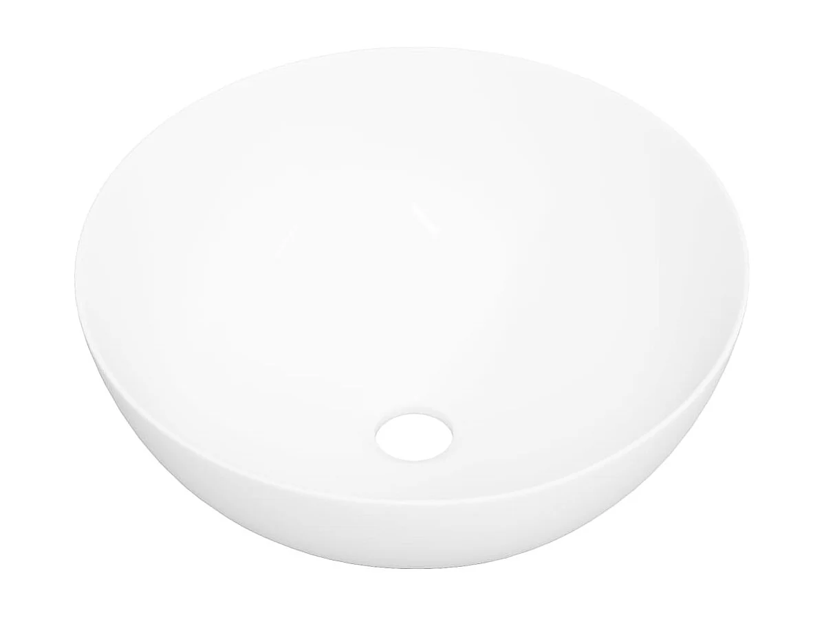 Lavabo blanco 36x15 cm redondo de cerámica