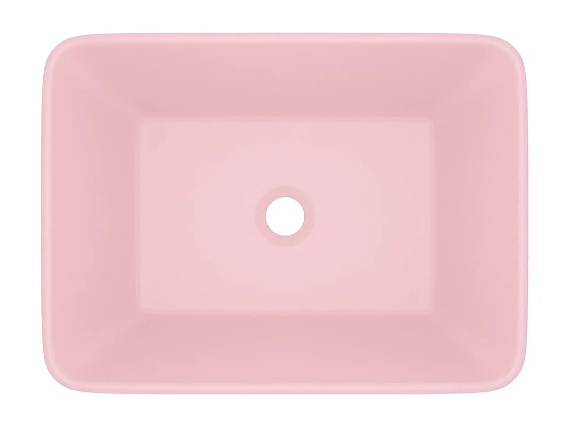 Lavabo de lujo rosa mate 41x30x12 cm Cerámica