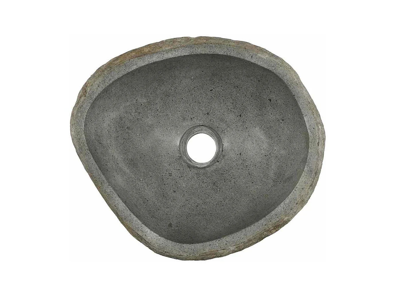 Lichtgrijze kom (38-45) x (30-35) x 15 cm riviersteen