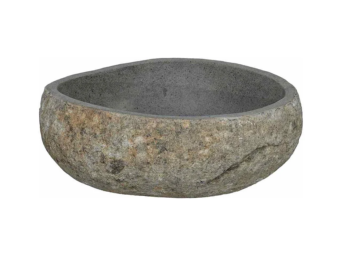 Lavabo grigio chiaro (38-45) x (30-35) x 15 cm in pietra di fiume