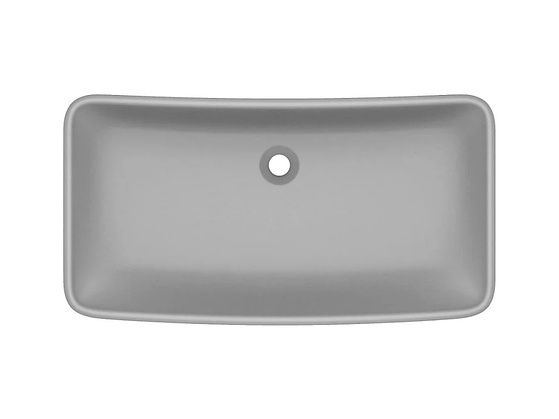 Lavabo rectangular de lujo Gris claro mate 71x38 cm Cerámica