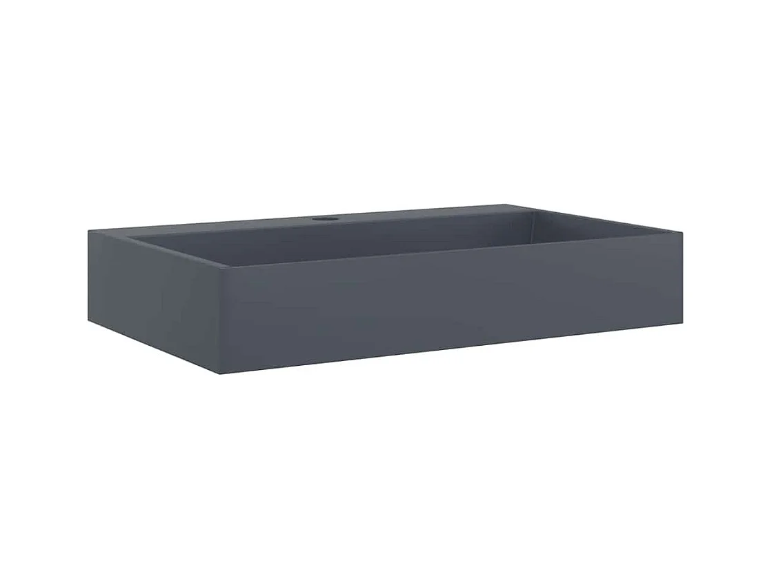 Vasque 60x38x11 cm fonte minérale/marbre anthracite