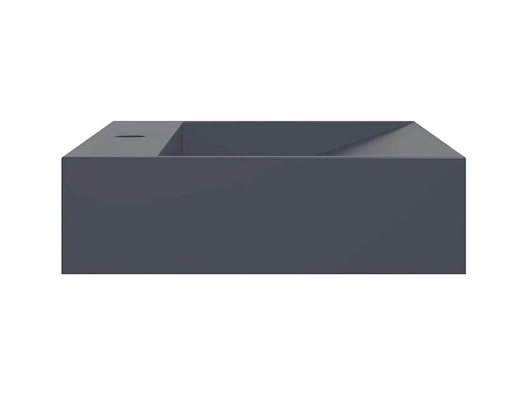 Vasque 60x38x11 cm fonte minérale/marbre anthracite