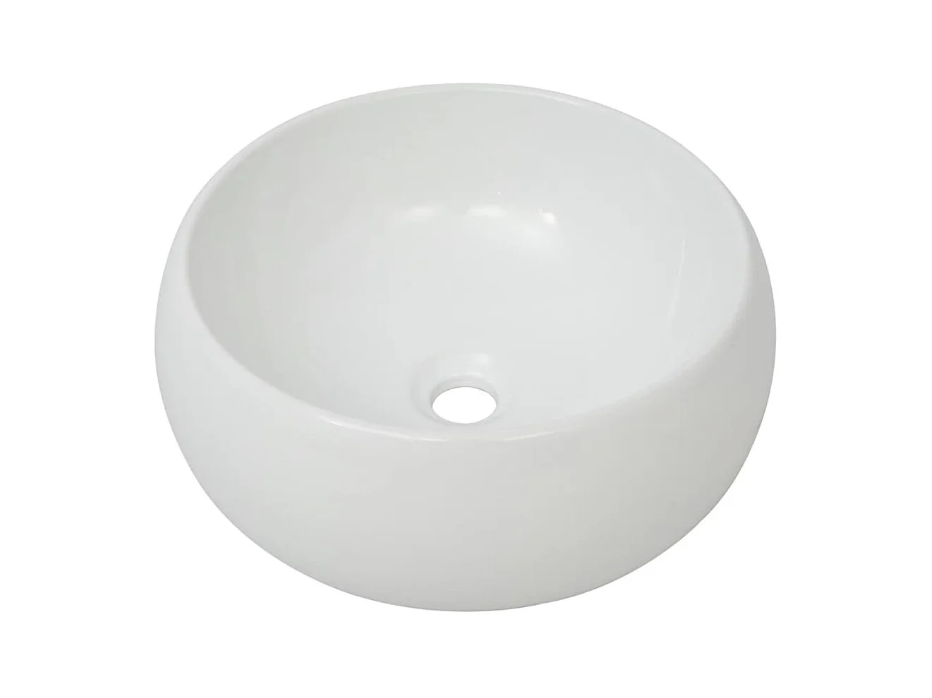 Lavabo de baño con grifo monomando Cerámica Redondo Blanco