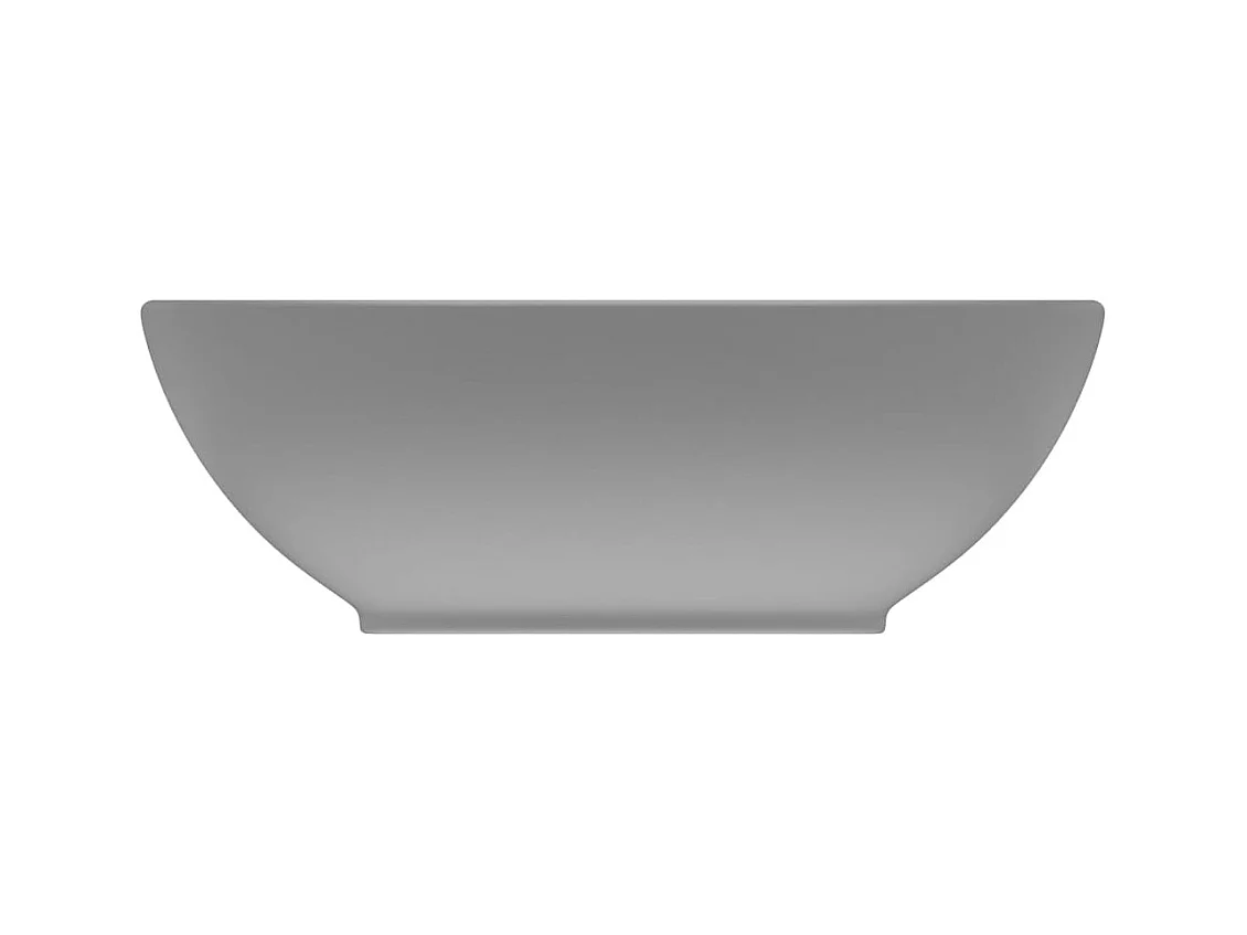 Luxe ovale wastafel Lichtgrijs mat 40x33 cm Keramiek