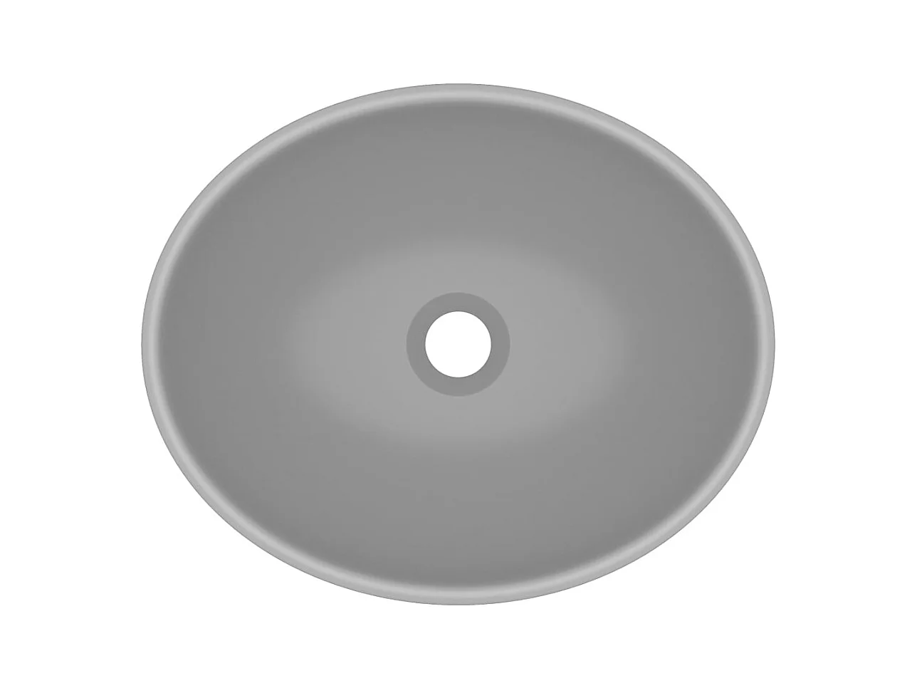 Luxe ovale wastafel Lichtgrijs mat 40x33 cm Keramiek