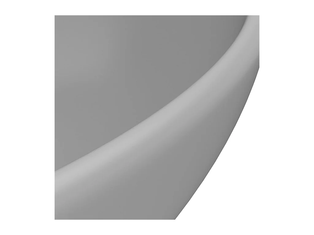 Luxe ovale wastafel Lichtgrijs mat 40x33 cm Keramiek