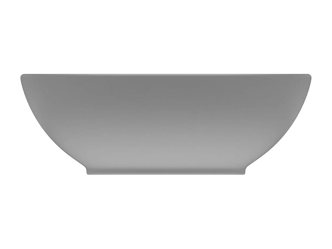 Lavabo ovalado de lujo Gris claro mate 40x33 cm Cerámica