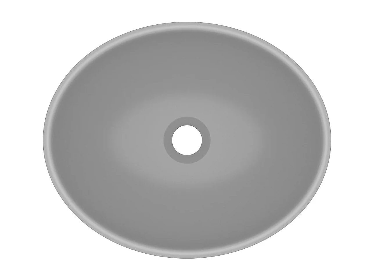 Lavabo ovalado de lujo Gris claro mate 40x33 cm Cerámica