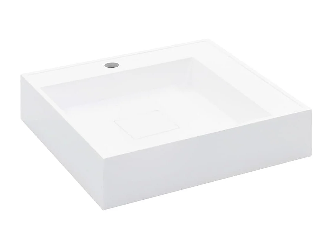 Lavabo 50x50x12,3 cm Minerale colato/marmo Bianco