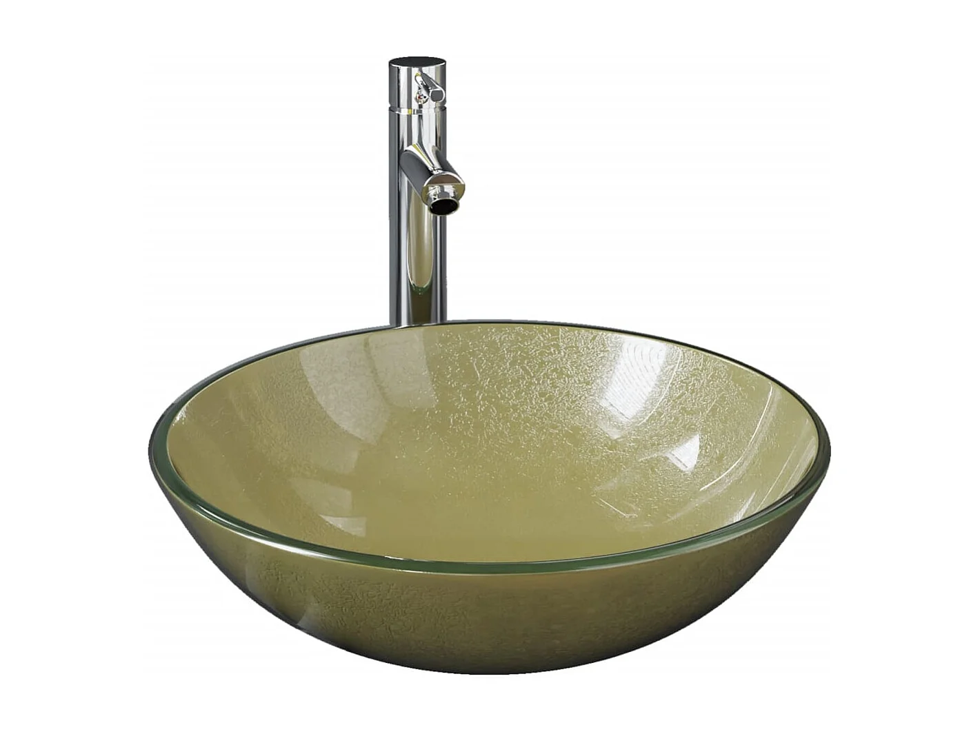 Lavabo de baño con grifo y desagüe pulsador Cristal templado
