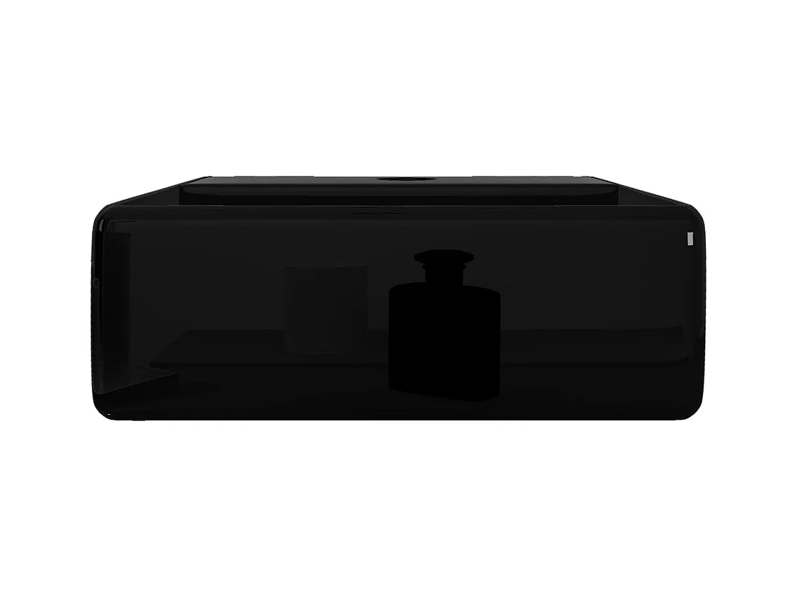 Rechthoekige zwarte keramische wastafel met gat voor de badkamer