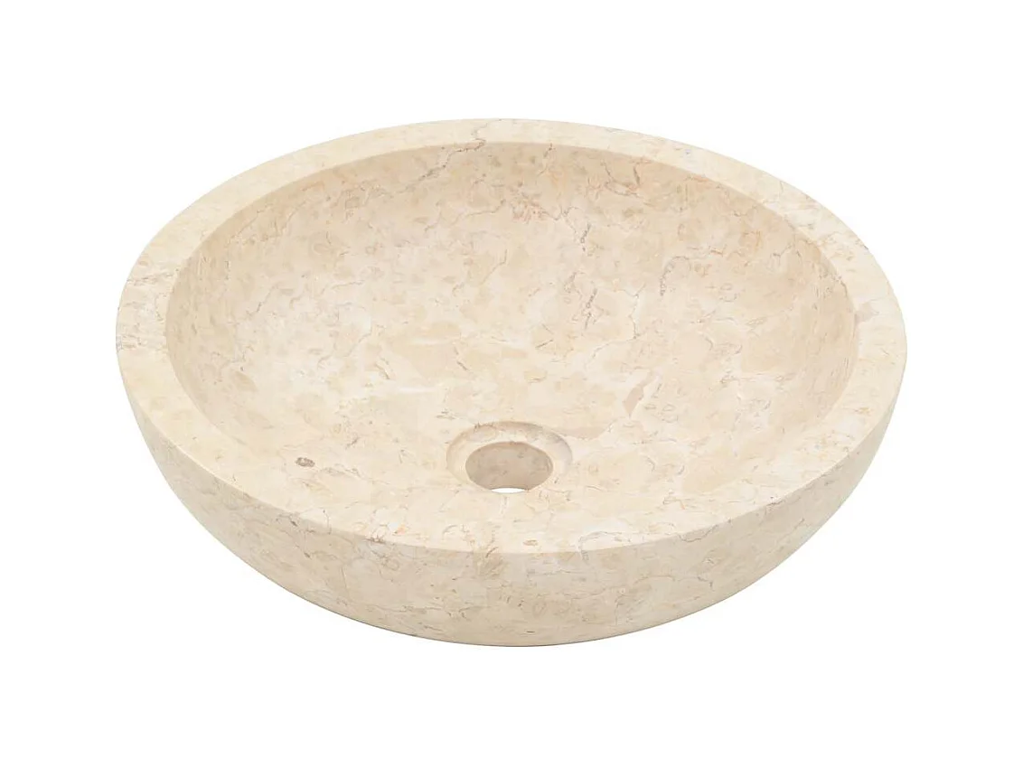 Wastafel 40 x 12 cm Crème Marmer