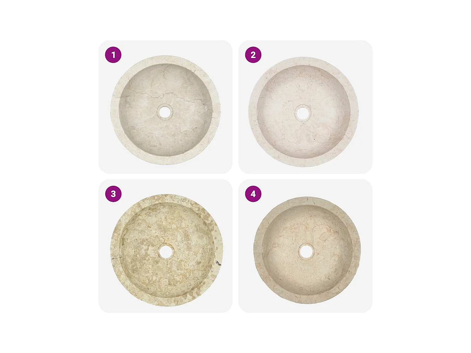 Wastafel 40 x 12 cm Crème Marmer