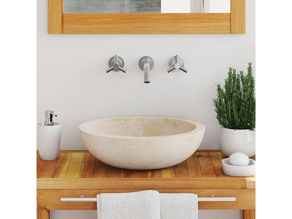 Lavabo 40 x 12 cm Mármol Crema