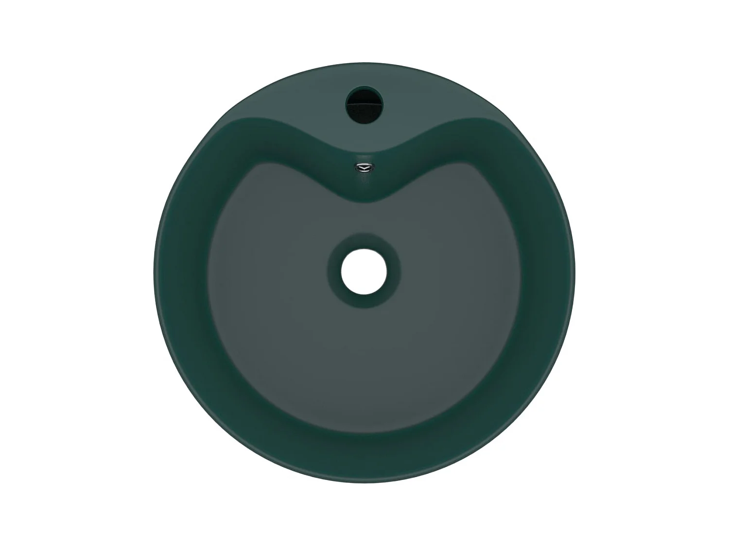 Lavabo de lujo con rebosadero Verde oscuro mate 36x13cm Cerámica