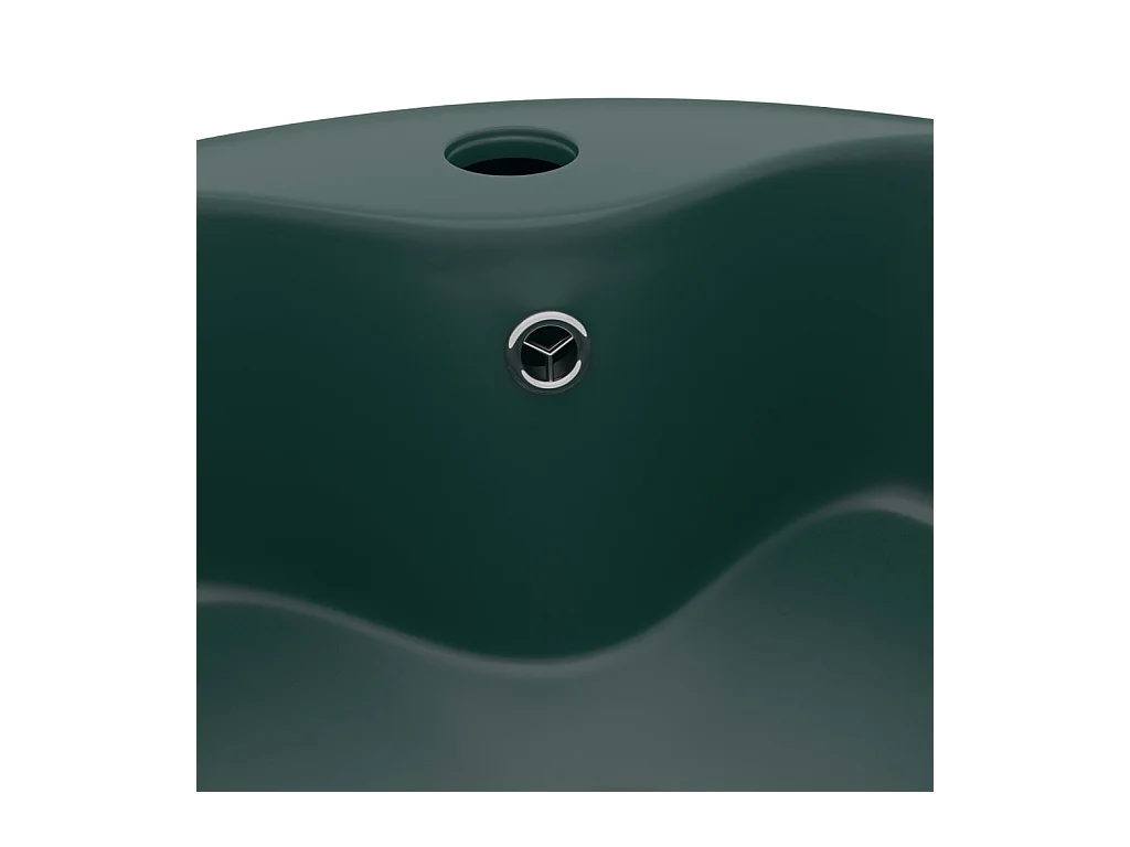 Lavabo de lujo con rebosadero Verde oscuro mate 36x13cm Cerámica