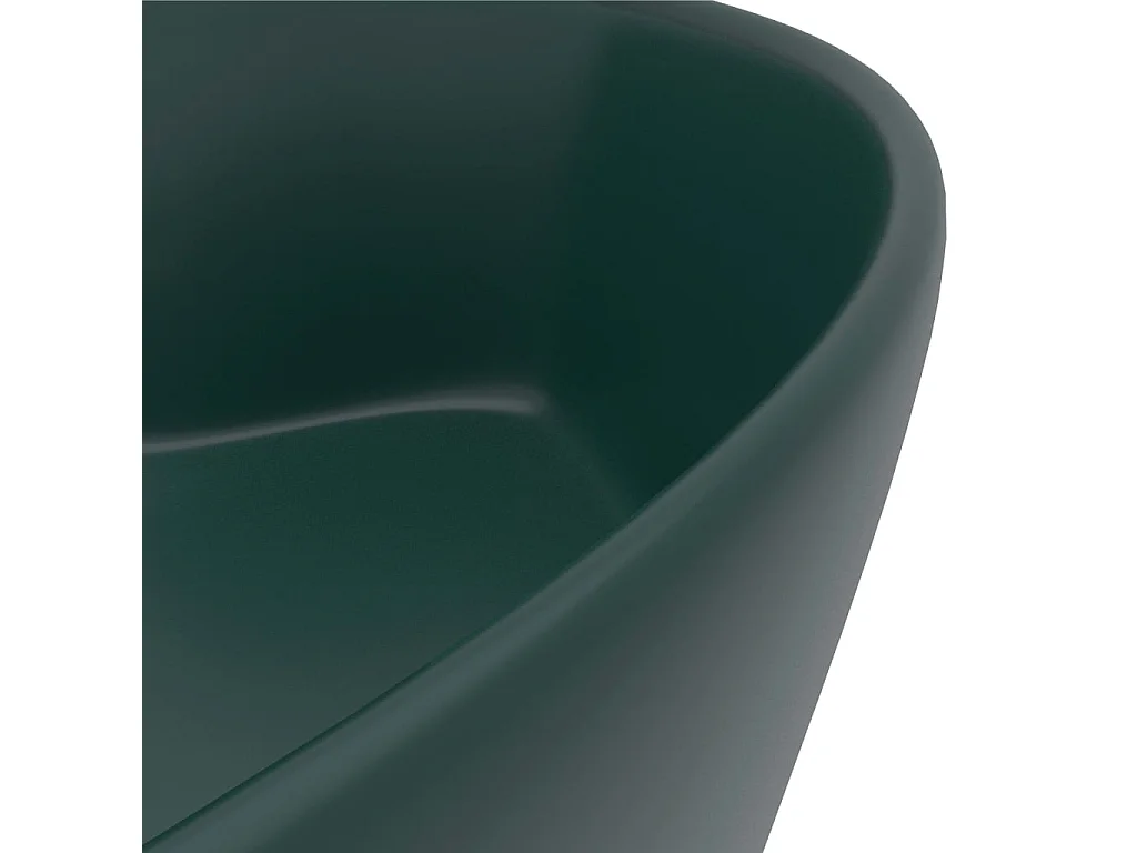 Lavabo de lujo con rebosadero Verde oscuro mate 36x13cm Cerámica