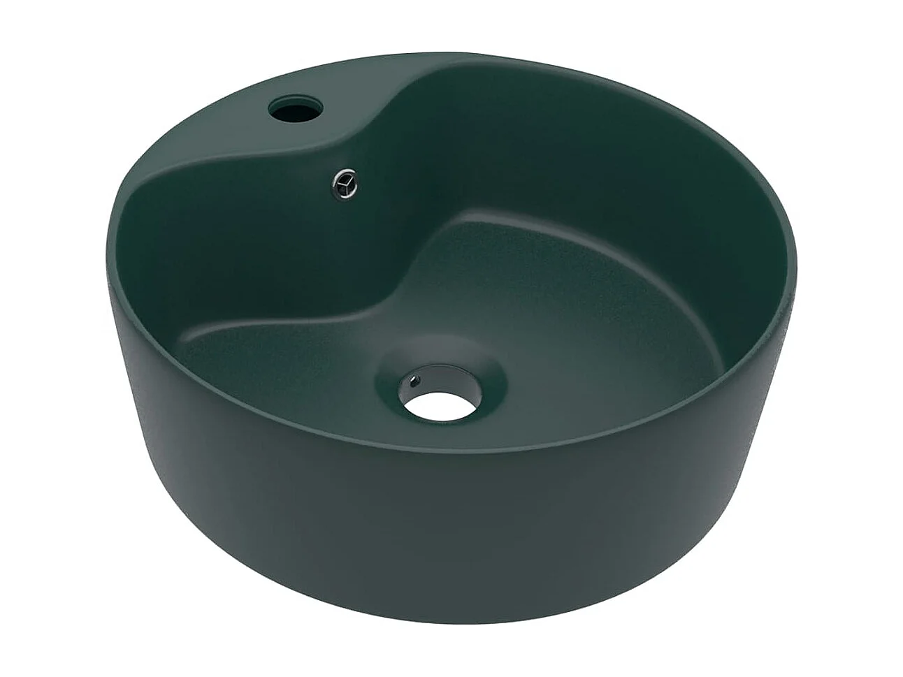 Lavabo de lujo con rebosadero Verde oscuro mate 36x13cm Cerámica