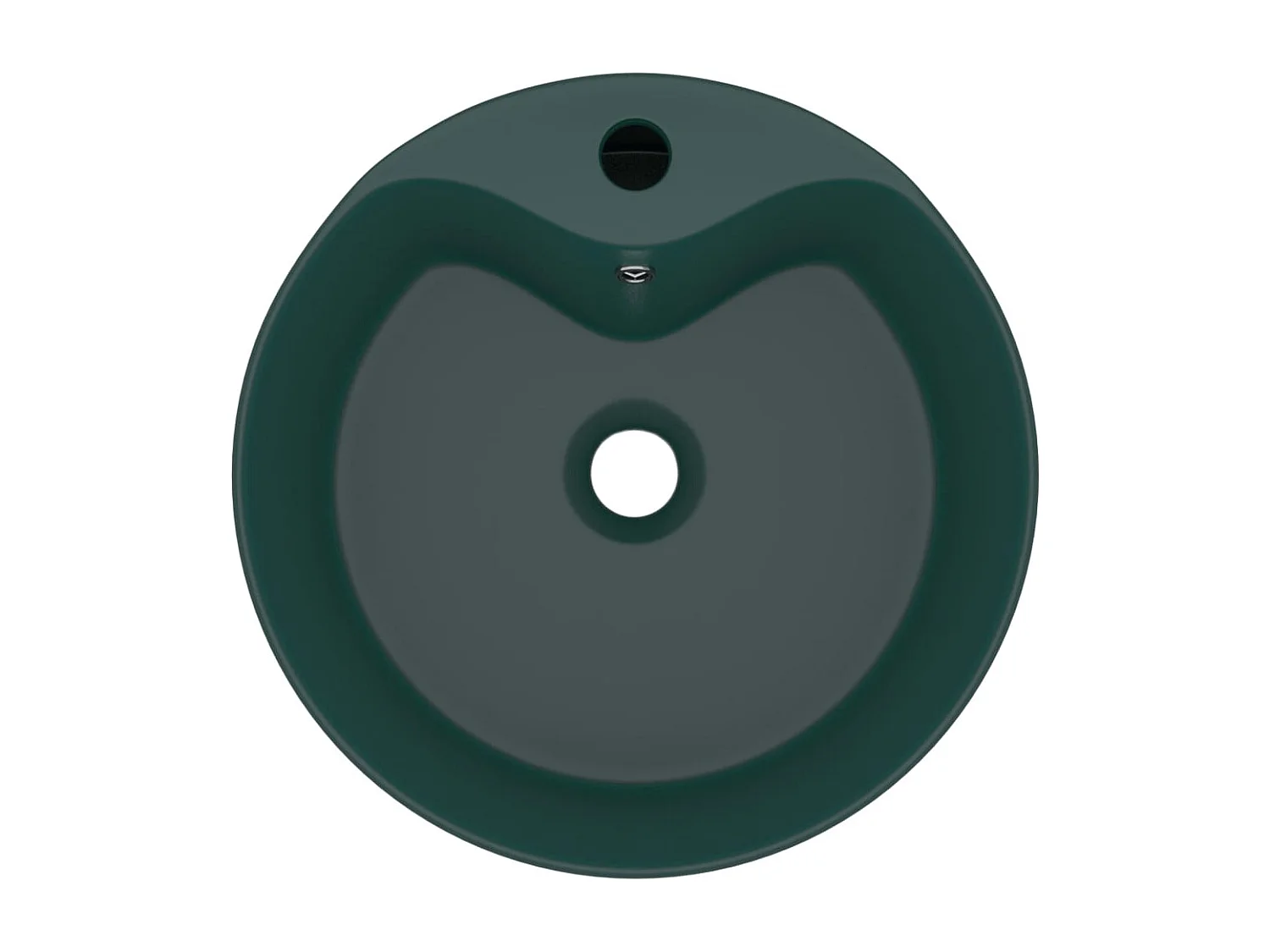 Lavabo de lujo con rebosadero Verde oscuro mate 36x13cm Cerámica