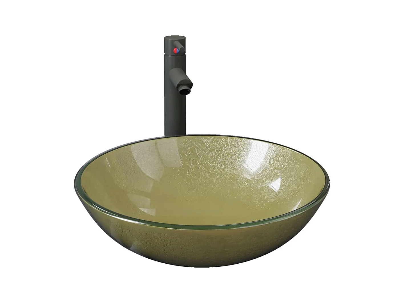 Lavabo de baño con grifo y desagüe pulsador Cristal templado