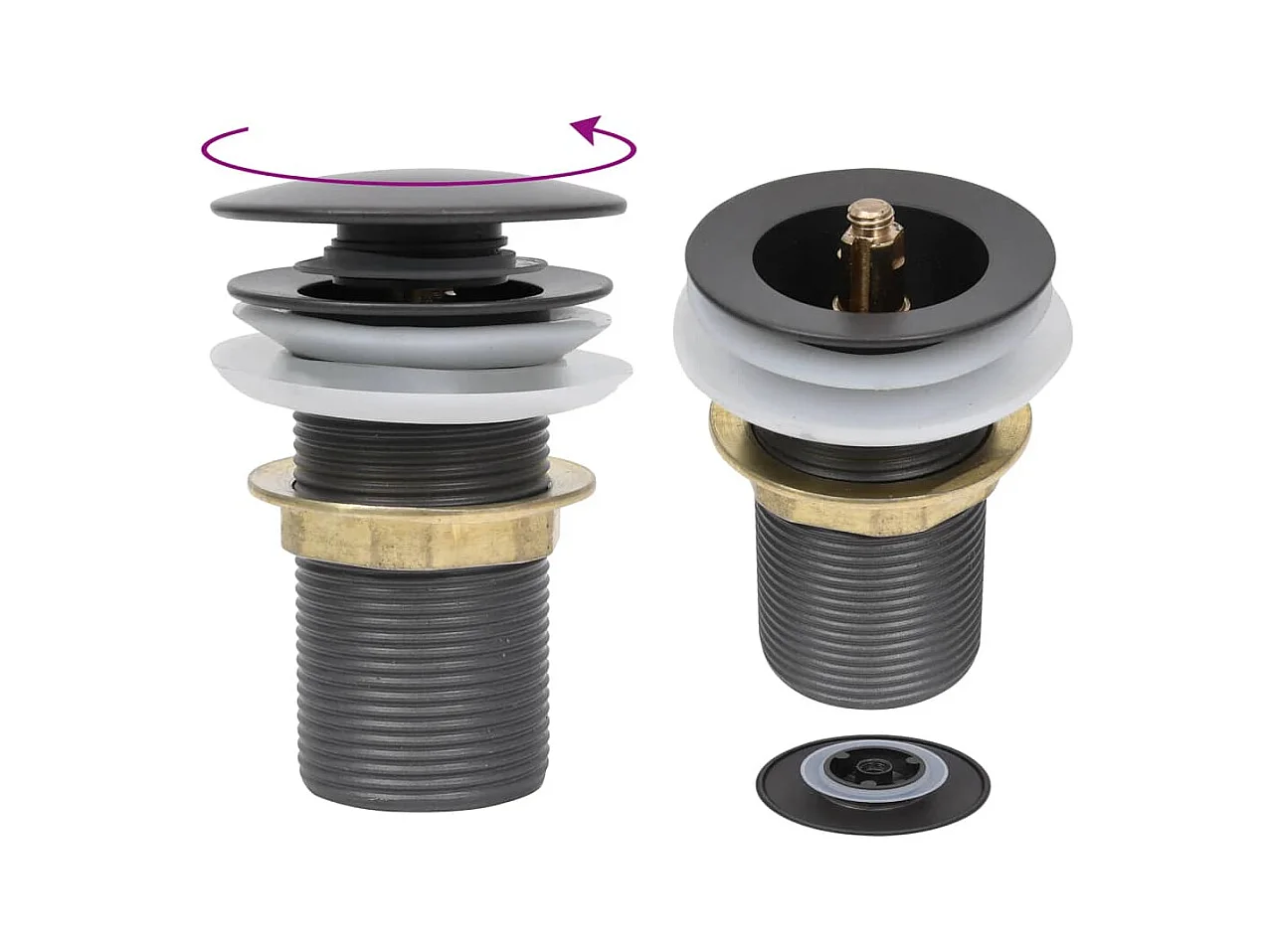 Lavabo de baño con grifo y desagüe pulsador Cristal templado