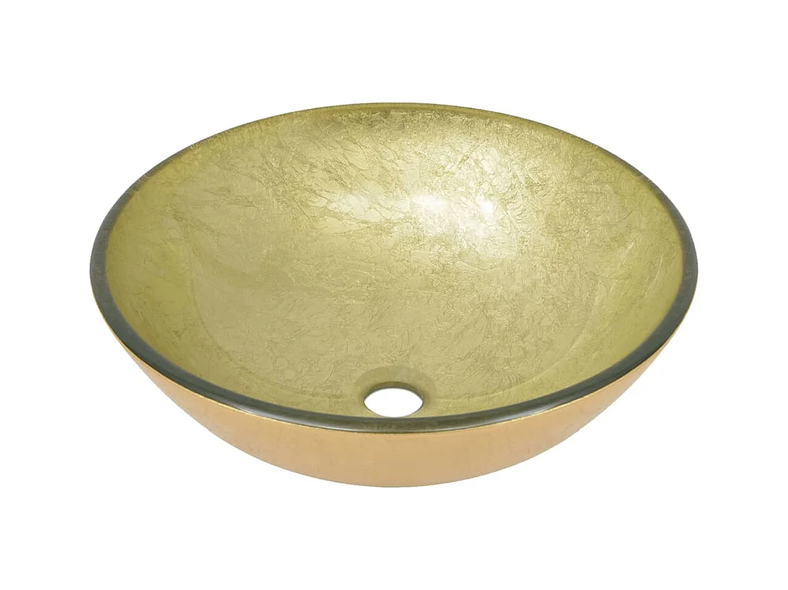 Lavabo de bain avec robinet et drain à poussoir Verre trempé