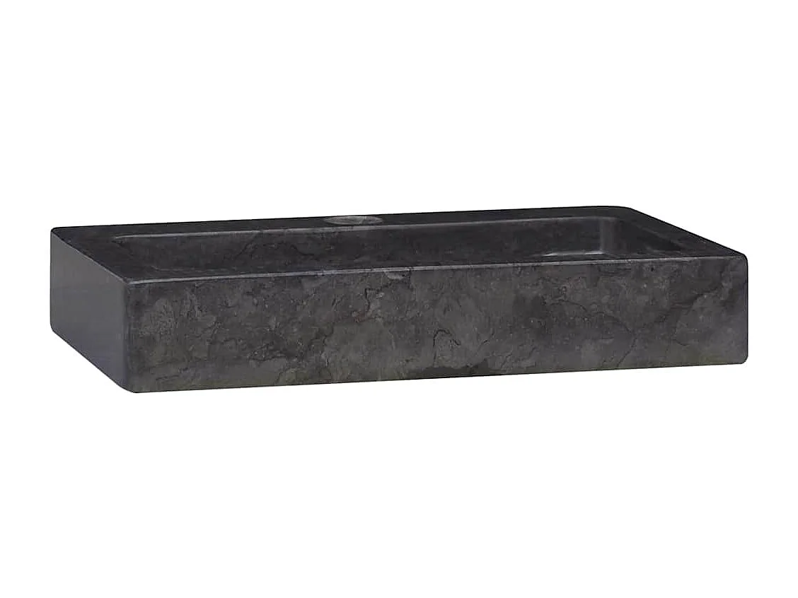 Lavandino a parete nero 38x24x6,5 cm marmo