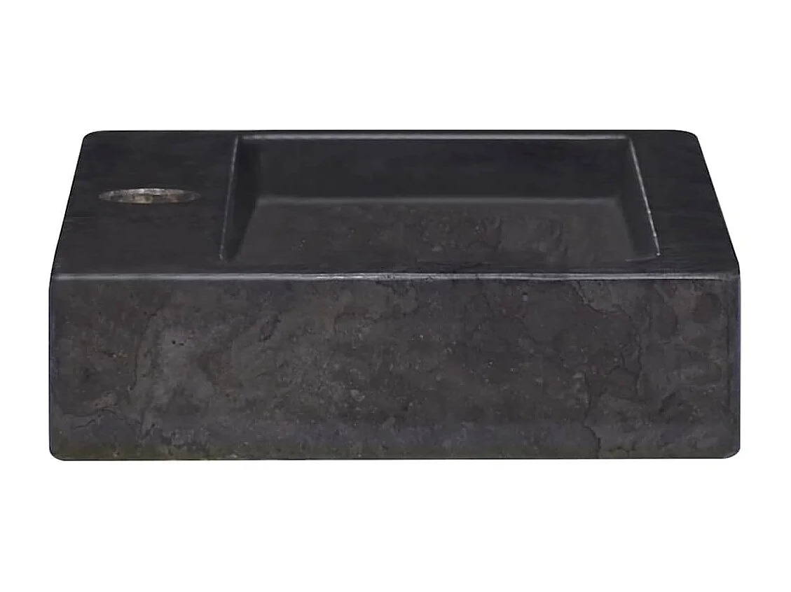 Lavandino a parete nero 38x24x6,5 cm marmo