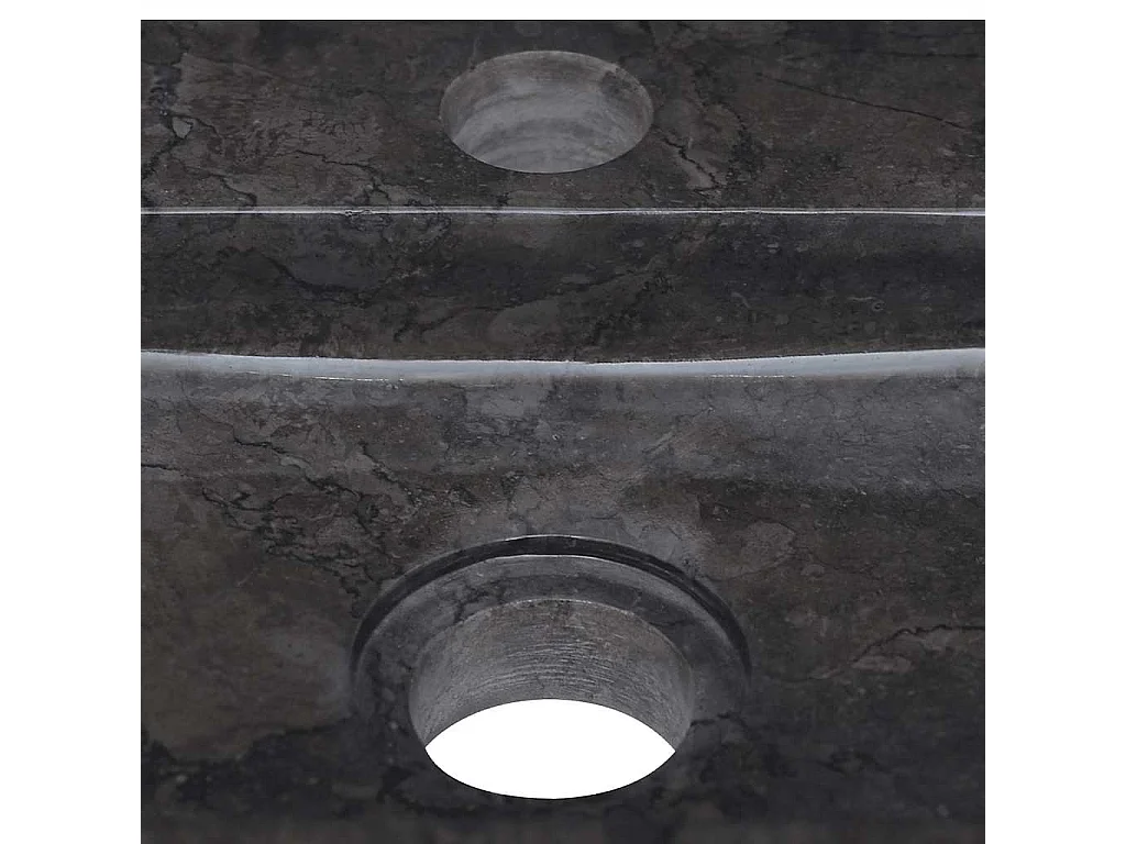 Lavandino a parete nero 38x24x6,5 cm marmo