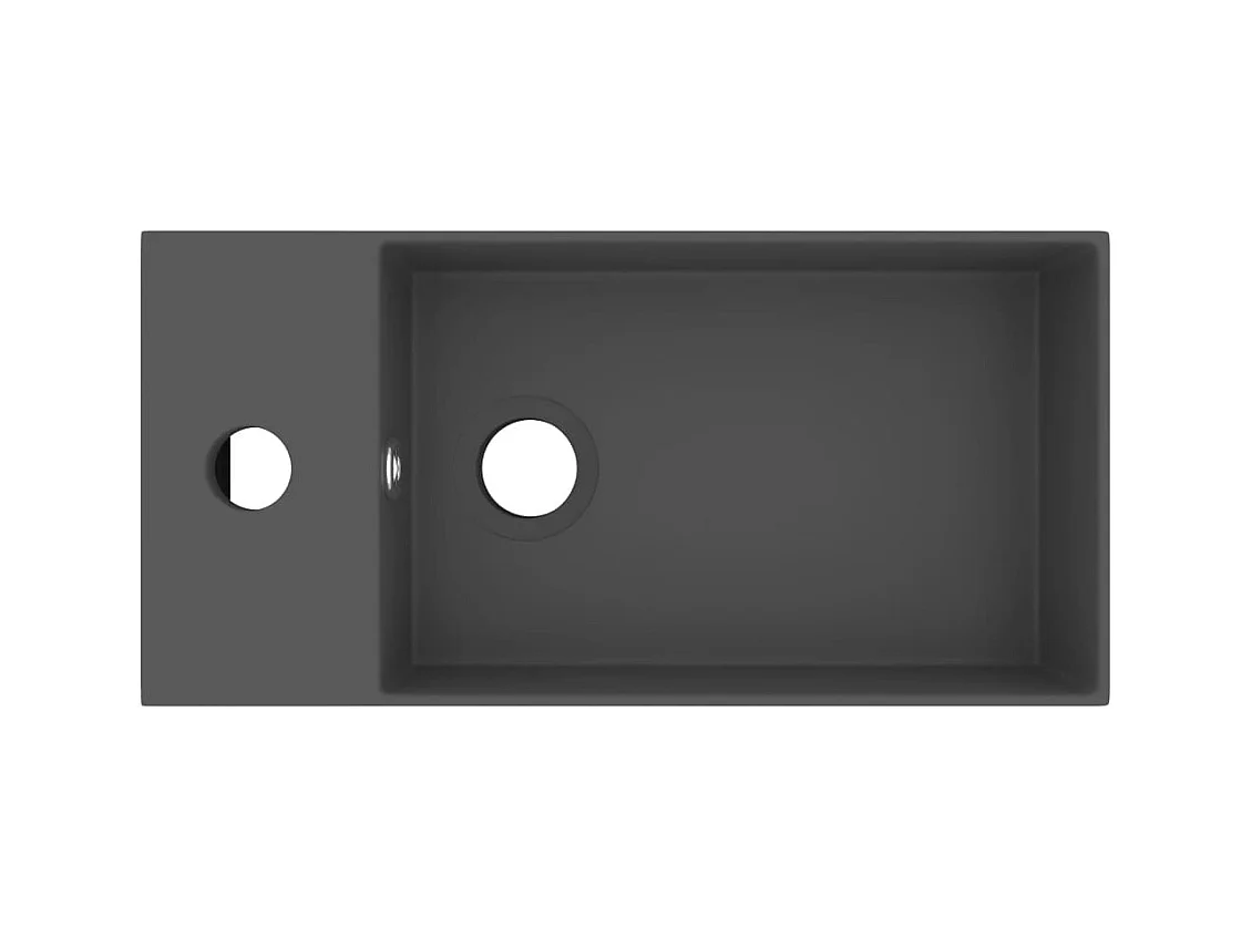 Badkamerwastafel met overloop Keramiek Donkergrijs