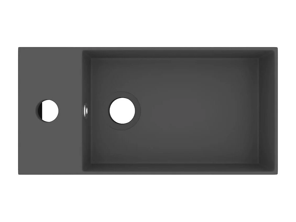 Lavabo de baño con rebosadero Cerámica Gris Oscuro