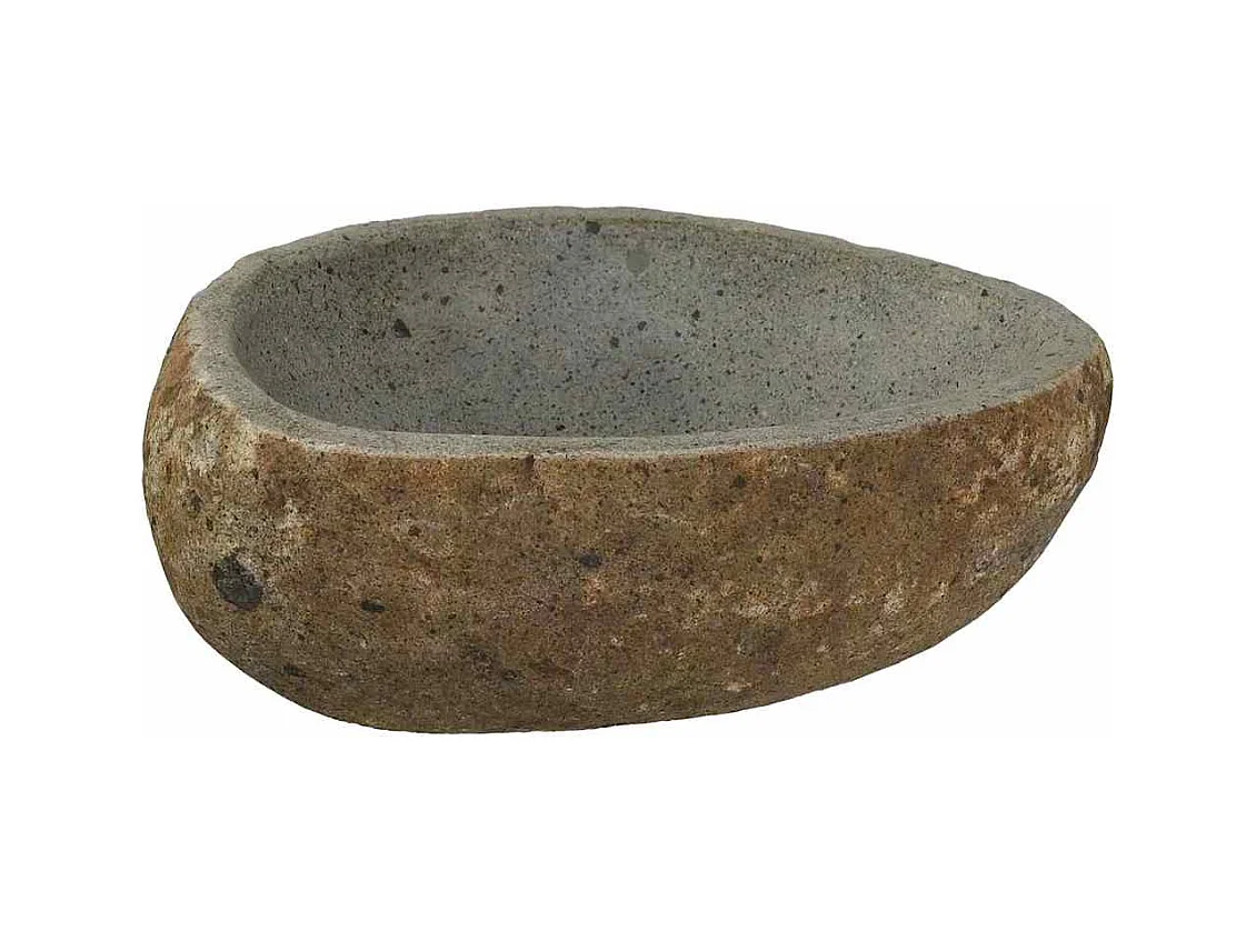 Lichtgrijze kom (30-37) x (25-30) x 12 cm riviersteen