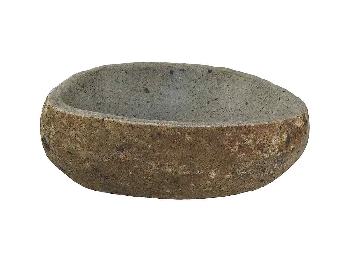 Lichtgrijze kom (30-37) x (25-30) x 12 cm riviersteen