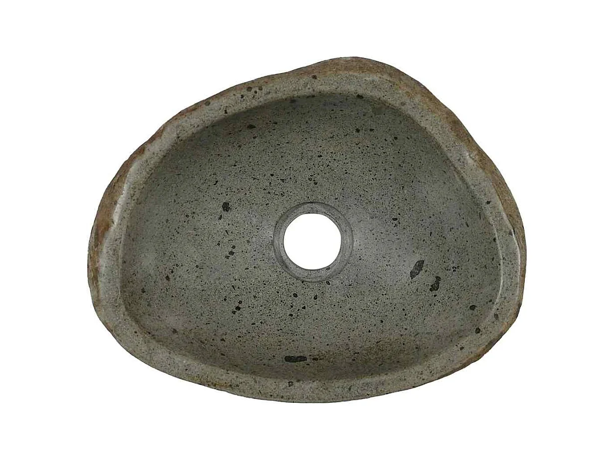 Lichtgrijze kom (30-37) x (25-30) x 12 cm riviersteen