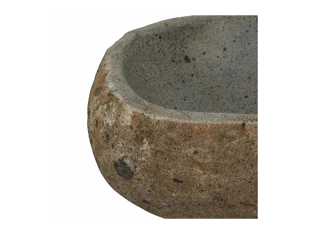 Lichtgrijze kom (30-37) x (25-30) x 12 cm riviersteen