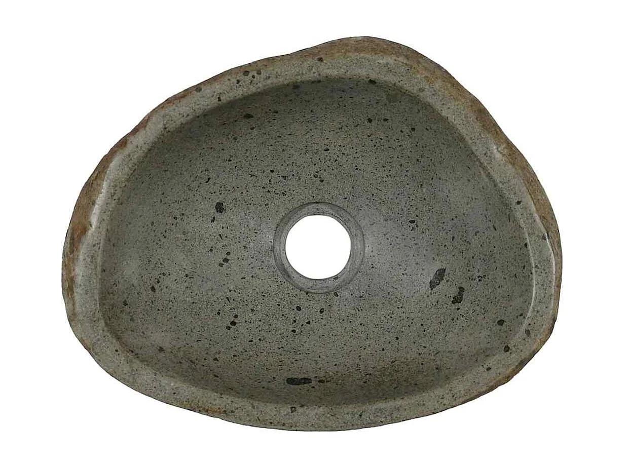 Lavabo grigio chiaro (30-37) x (25-30) x 12 cm in pietra di fiume