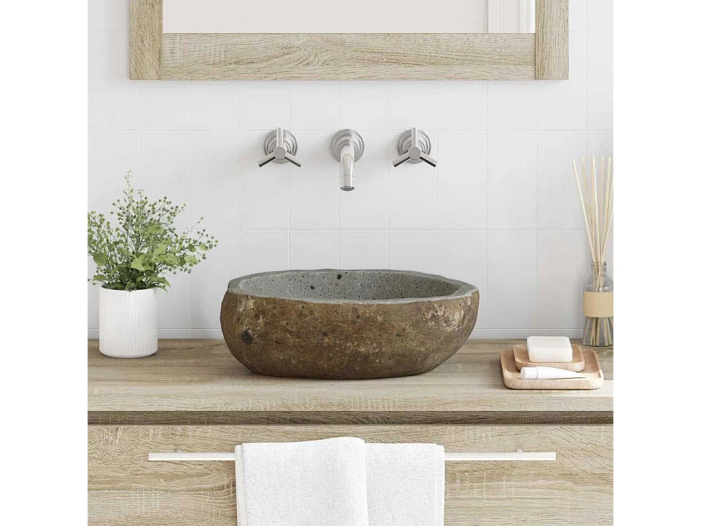 Bassin Gris clair (30-37) x (25-30) x 12 cm Pierre de Rivière