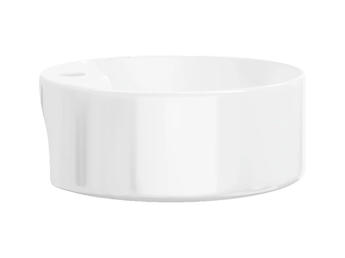 Witte wastafel 40x14,5 cm rond keramiek