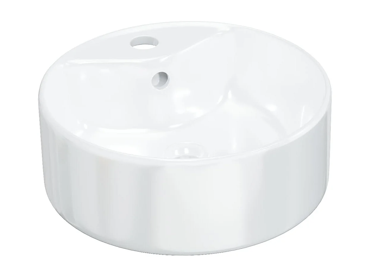 Lavabo bianco 40x14,5 cm tondo in ceramica