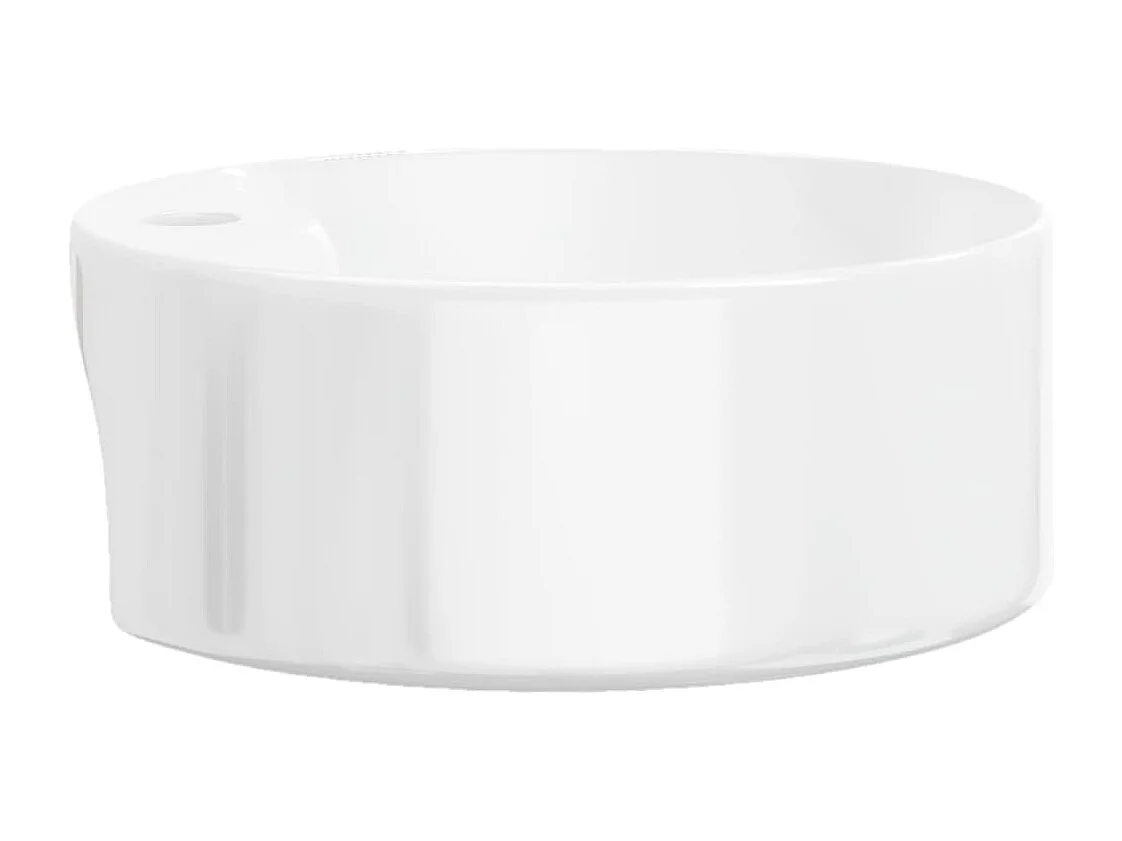 Lavabo bianco 40x14,5 cm tondo in ceramica