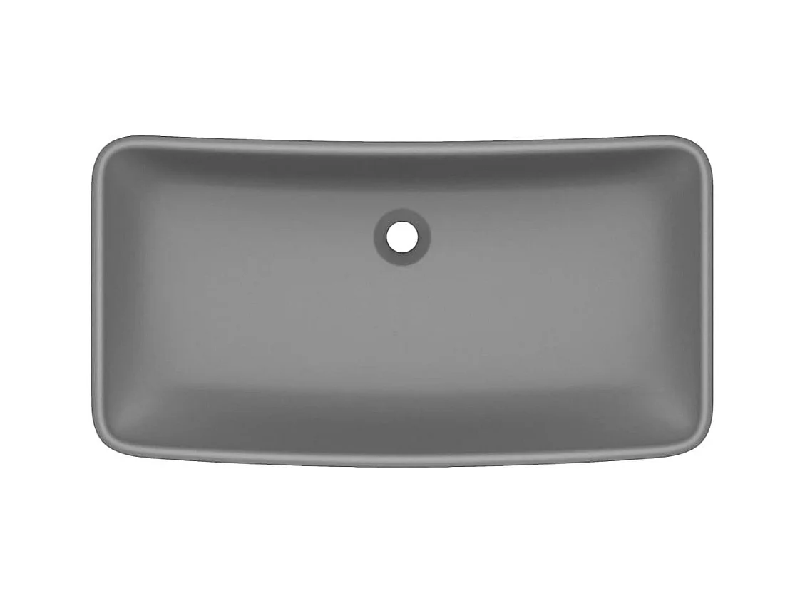 Luxe rechthoekige wastafel Donkergrijs mat 71x38 cm Keramiek