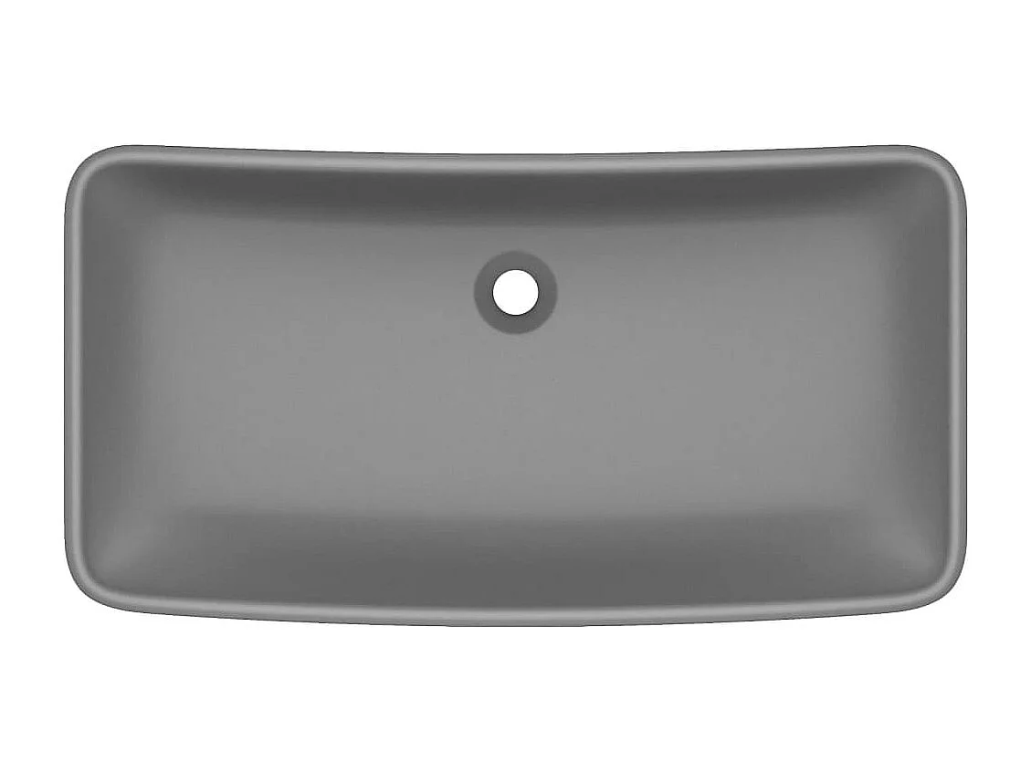 Lavabo rectangular de lujo Gris oscuro mate 71x38 cm Cerámica