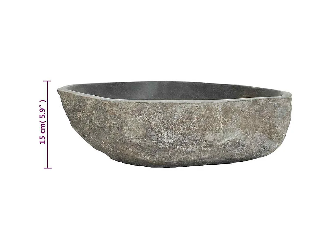 Ovale rivierstenen spoelbak (45-53) x (34-41) cm