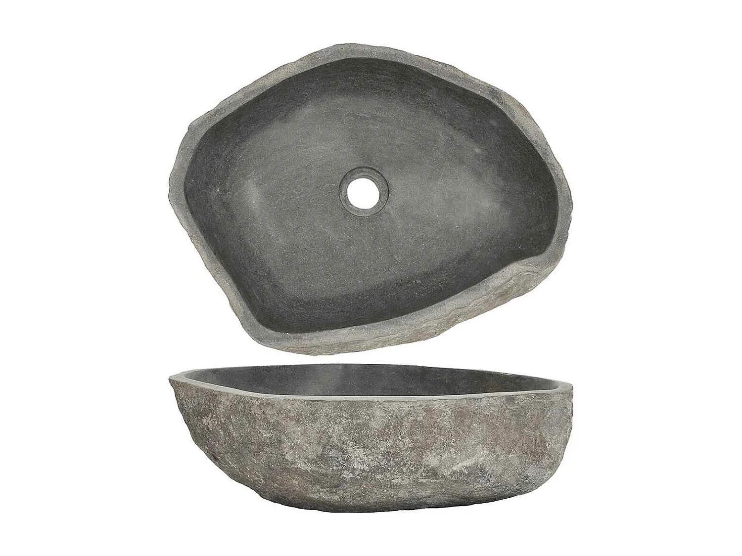 Lavabo en pierre de rivière Ovale (45-53)x(34-41) cm