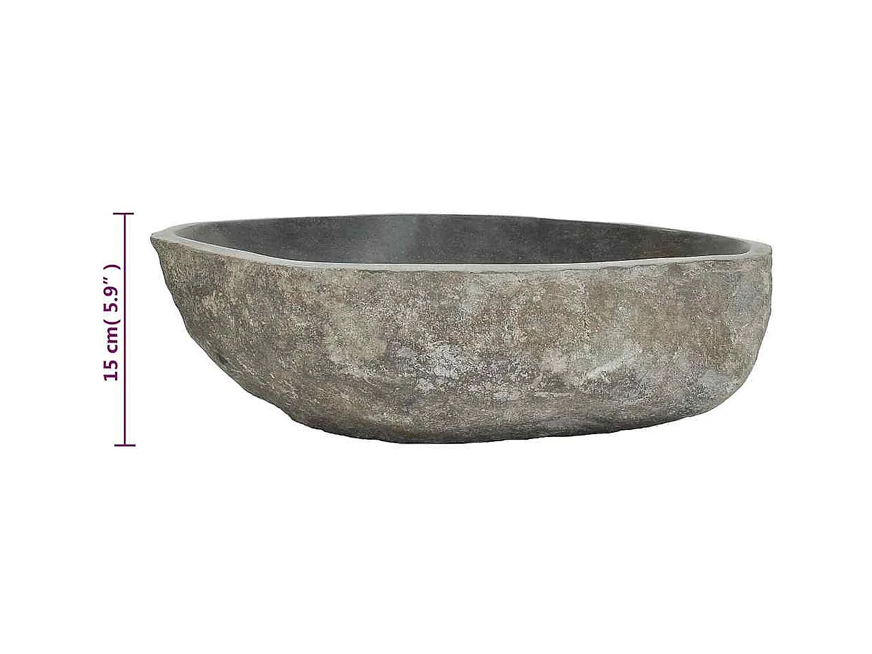 Lavabo en pierre de rivière Ovale (45-53)x(34-41) cm