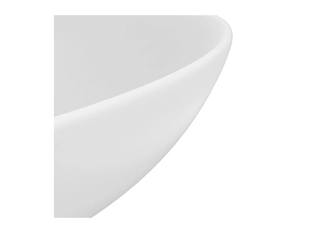 Lavabo de baño Cerámica Blanco Mate Redondo