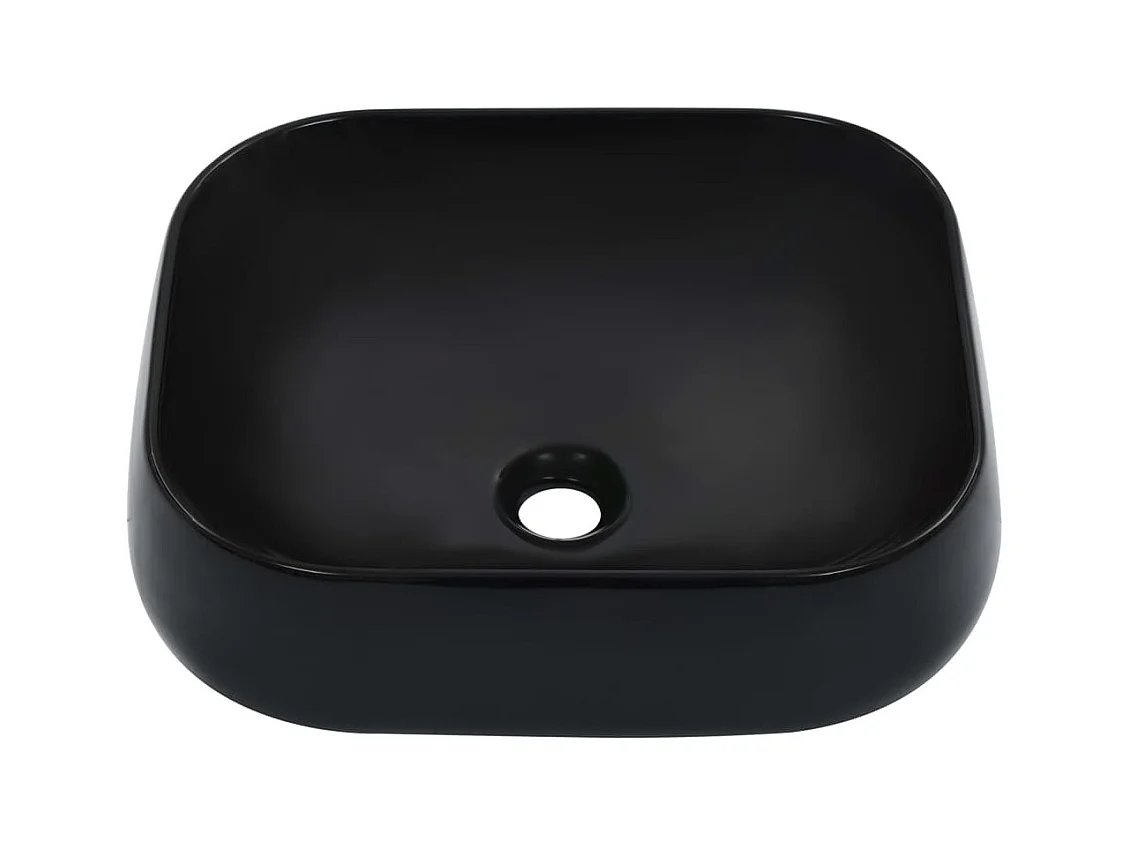 Waschbecken 44,5 x 39,5 x 14,5 cm, schwarze Keramik