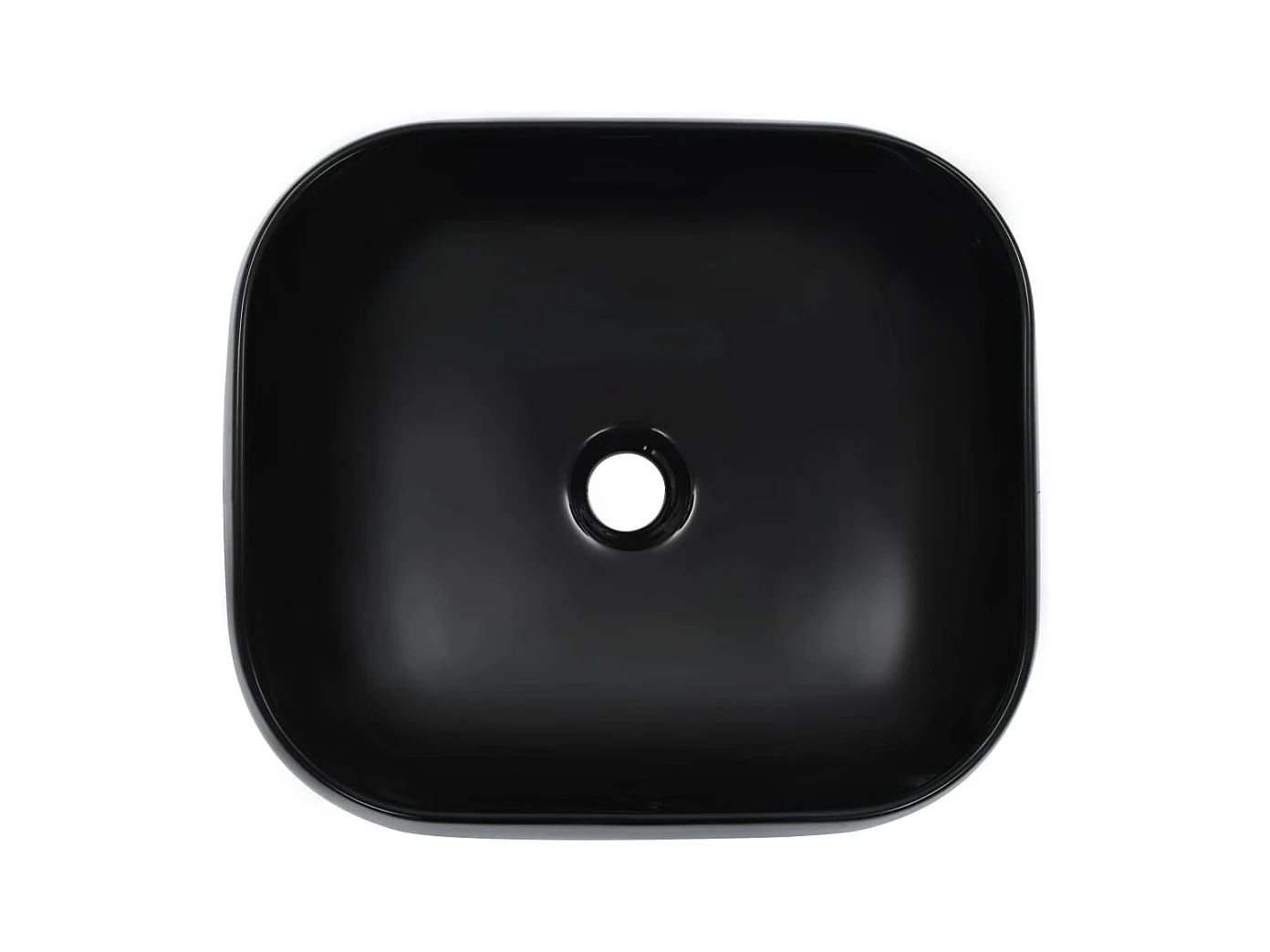 Waschbecken 44,5 x 39,5 x 14,5 cm, schwarze Keramik