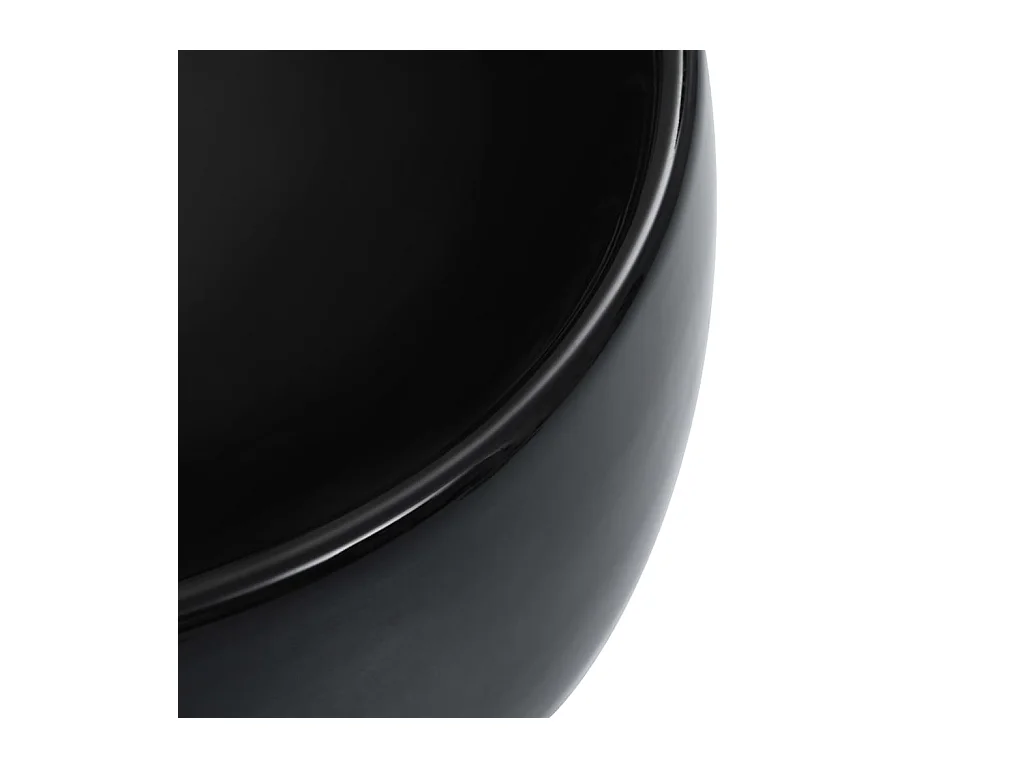 Waschbecken 44,5 x 39,5 x 14,5 cm, schwarze Keramik